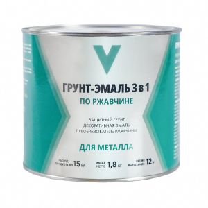 Грунт-эмаль по ржавчине 3 в 1 V, матовая, 1,8 кг, черная