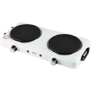Плита электрическая настольная Homestar HS-1110, 2 чугунные конфорки, белая, 2000 Вт
