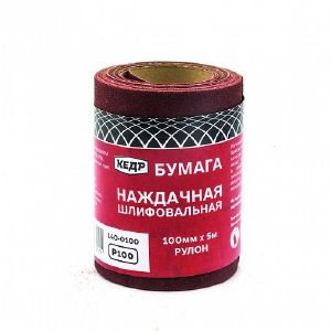 Бумага наждачная Кедр, P 100, 100 x 5000 мм 140-0100