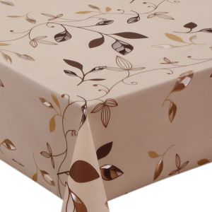 Клеенка столовая MEIWA 140 см Бежевый/Коричневый LP-186 BE/BR