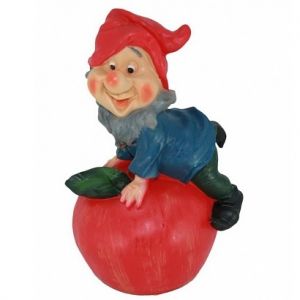 Фигура садовая Гном на яблоке