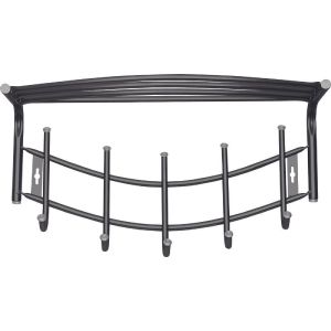 Вешалка настенная с полкой Nika, 5 крючков, 52,5 x 30 x 23,5 см, черная ВНП4/Ч