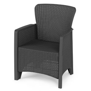 Кресло Альтернатива Ротанг Лайт, 62x58,5x 85 см, графитовый М9012