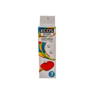МЯЧИ ДЛЯ ПИНГ-ПОНГА НАБОР 3 ШТ. (1/60/240) «ECOS» PPB-3