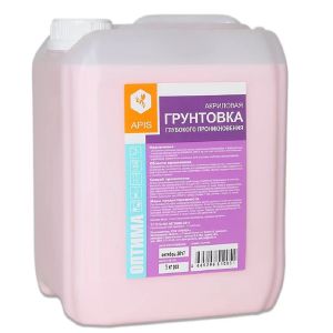 Грунтовка акриловая, Apis, Оптима, глубокого проникновения, розовая 5 кг