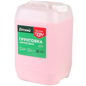 Грунтовка воднодисперсионная, акриловая, Русские узоры, Оптима R107, глубокого проникновения, 10 л