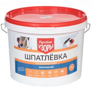 Шпатлевка Русские узоры, финишная, для внутренних работ, 15 кг