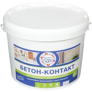 Грунтовка воднодисперсионная, акриловая, Русские узоры, бетоноконтакт, для вн/нрж 12 кг