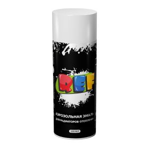 Эмаль аэрозольная, REF, для радиаторов, термостойкая, акриловая, глянцевая, белая, 520 мл