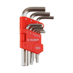 Ключи имбусовые (набор) ЗУБР МАСТЕР короткие 9 пред.1,5-10 мм 27460-1_z02