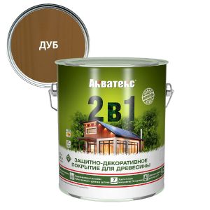 Защитно-декоративное покрытие Акватекс 2 в 1 2,7 л Дуб