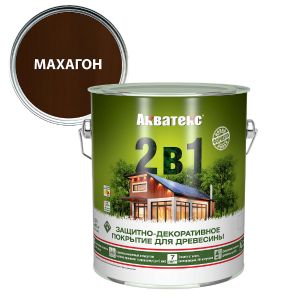 Защитно-декоративное покрытие Акватекс 2 в 1 2,7 л Махагон