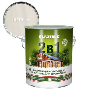 Защитно-декоративное покрытие Акватекс 2 в 1 2,7 л Белый