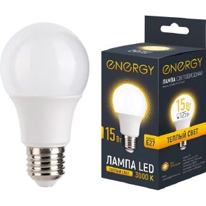 Лампа светодиодная Energy LED A60-15-E27-3000
