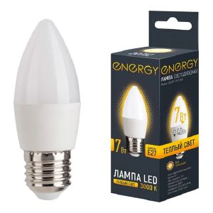 Лампа светодиодная Energy LED C37-7-E27-3000