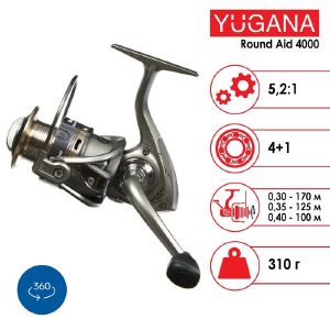 Катушка YUGANA  Round aid 4000, 4+1  подшипник