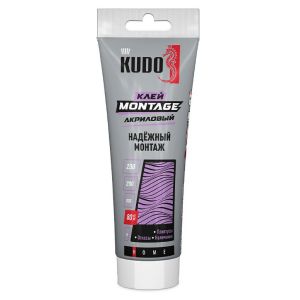 Клей монтажный Kudo Home Montage Жидкие гвозди, акриловый, 200 мл, белый