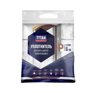 Уплотнитель для окон P-профиль Tytan Professional, 9 x 5,5 мм, корич.