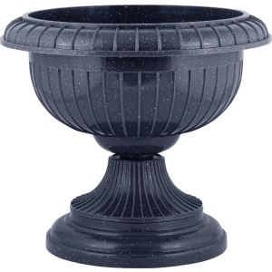 Вазон на ножке большой D 395 мм, тёмный камень IG145110026