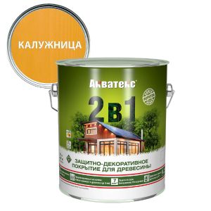 Защитно-декоративное покрытие Акватекс 2 в 1 2,7 л Калужница