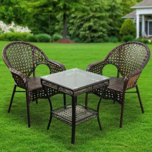 Набор мебели Орион (шоколад) стол 55х55х57см 2 кресла Y9-298