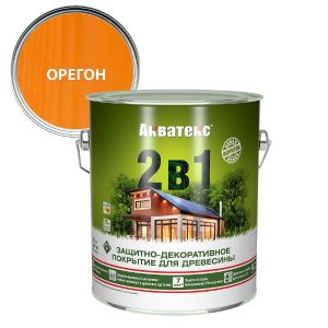Защитно-декоративное покрытие Акватекс 2 в 1 2,7 л Орегон