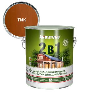 Защитно-декоративное покрытие Акватекс 2 в 1 2,7 л Тик