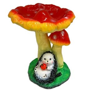 Фигура садовая гипс Мухомор двойной с ежиком 290х220 мм