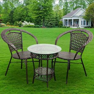 Набор мебели Отдых (коричневый) стол 55х55х58см 2 кресла