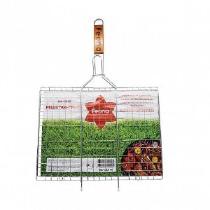 Решетка-гриль Feona 40x30x1.5 cм хром деревянная ручка 140-0002