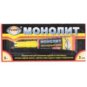 Супер-клей Aviora Монолит, гель, 3 г, прозрачный