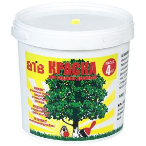 Побелка садовая для деревьев краска, 4 кг, ведро ВТВ