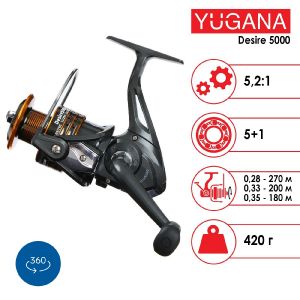 Катушка YUGANA Desire 5000, 5+1 подшипник