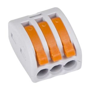 Универсальная клемма СМК 222-413, 3-проводная серая 0,08-2,5/4 мм² (блистер 5 шт./уп.) REXANT