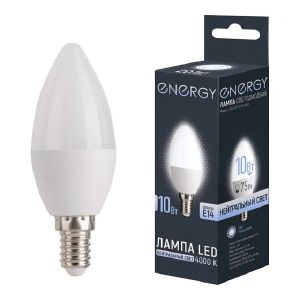 Лампа светодиодная Energy LED C37-10-E14-4000