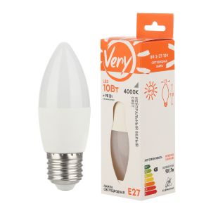 Лампа светодиодная свеча CN, 10Вт, 4000К, E27 VERY