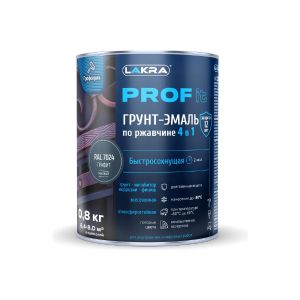 Грунт-эмаль 4 в 1 быстросохнущая Лакра PROF IT Графит, RAL 7024 0,8кг