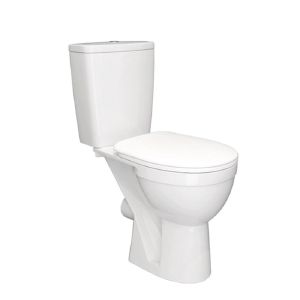 Унитаз-компакт Ресса белый (гориз, нижн, сид. полип, 2-х кноп. арм) (Rosa)