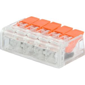 Универсальная компактная клемма СМК 221-415, 5-прoводная до 4,0 мм² (блистер 5 шт./уп.) REXANT