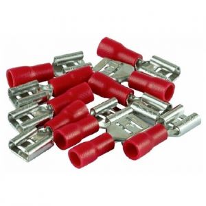 26699 0 Разъем плоский, виброустойчивый, РпИм 1,5-6,3 (мама), 0,5-1,5мм², под обжим, красный, 10шт,