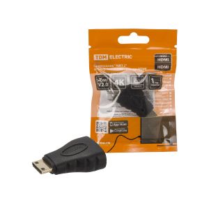 Переходник АВП 2 штекер mini HDMI- гнездо HDMI, позолоченные контакты, TDM
