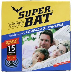 Спирали от комаров SuperBAT Черные 15 шт