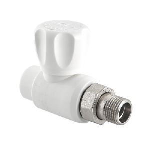 Кран шаровый PP-R для радиатора прямой 25х1/2" Белый