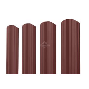 Евроштакетник фигурный М-профиль 0,4 мм 108х2000 мм 8017 Коричневый