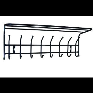 Вешалка настенная с полкой Nika, 8 крючков, 80 x 26,5 x 24 см, черная ВП8/Ч