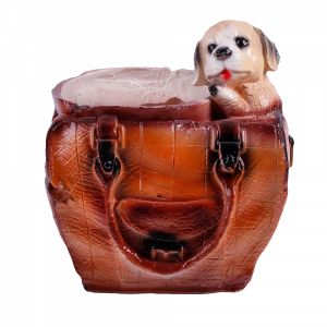 Фигура садовая гипс Кашпо Собака в сумке 180х170 мм