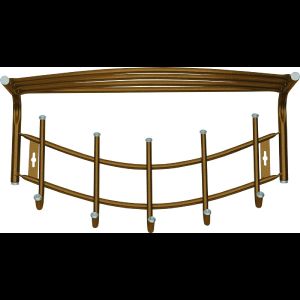 Вешалка настенная с полкой Nika, 5 крючков, 52,5 x 30 x 23,5 см, медный антик