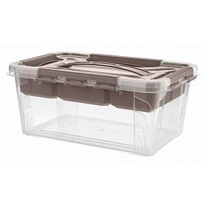 Ящик для хранения Econova Grand box 4,2 л, 290х190х124 мм, коричневый 433224114