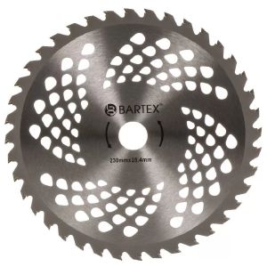 Нож для триммера 40 зубьев, 230 мм, посадочный диаметр 25.4 мм, 1.6 мм, Bartex, с твердыми напайками