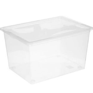 Ящик хозяйственный 50 л, 53х30х37 см, с крышкой, прозрачный, Idea, М 2354